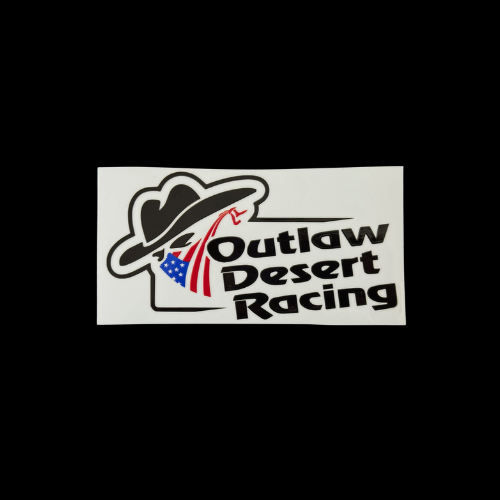 OUTLAW DESERT RACING - UV DTF Decal 3"x6" - BLACK