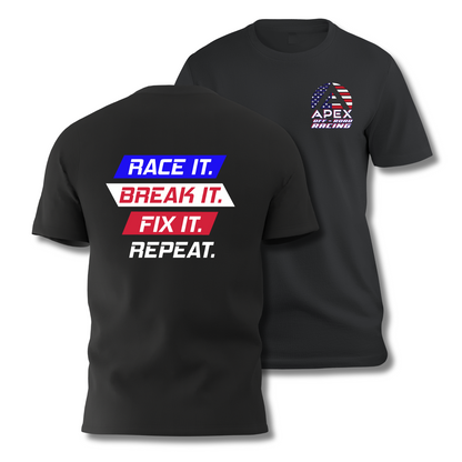 Apex Patriotic "RACE IT" T-Shirt w/Small Left Chest Front Logo