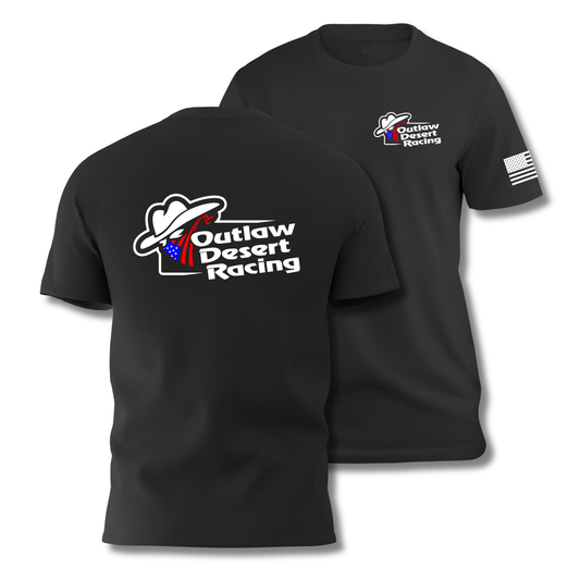OUTLAW DESERT RACING - U.S.A. Flag Front & Back Logo T-Shirt