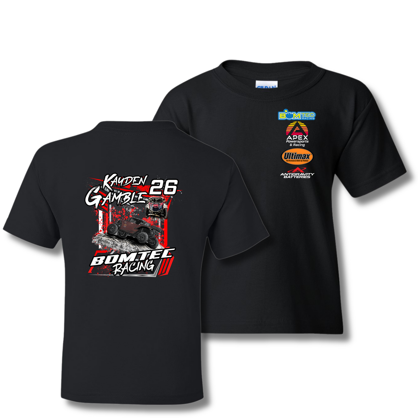 BOMTEC RACING T-SHIRT - YOUTH (HEAVY COTTON)