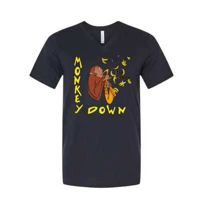 RON CROWDER - MONKEY DOWN - V-NECK T-SHIRT