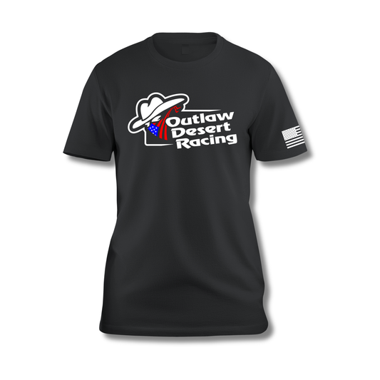 OUTLAW DESERT RACING - U.S.A. Flag Front Logo T-Shirt