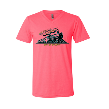 RON CROWDER - SANTA FE TRAIN V-NECK T-SHIRT